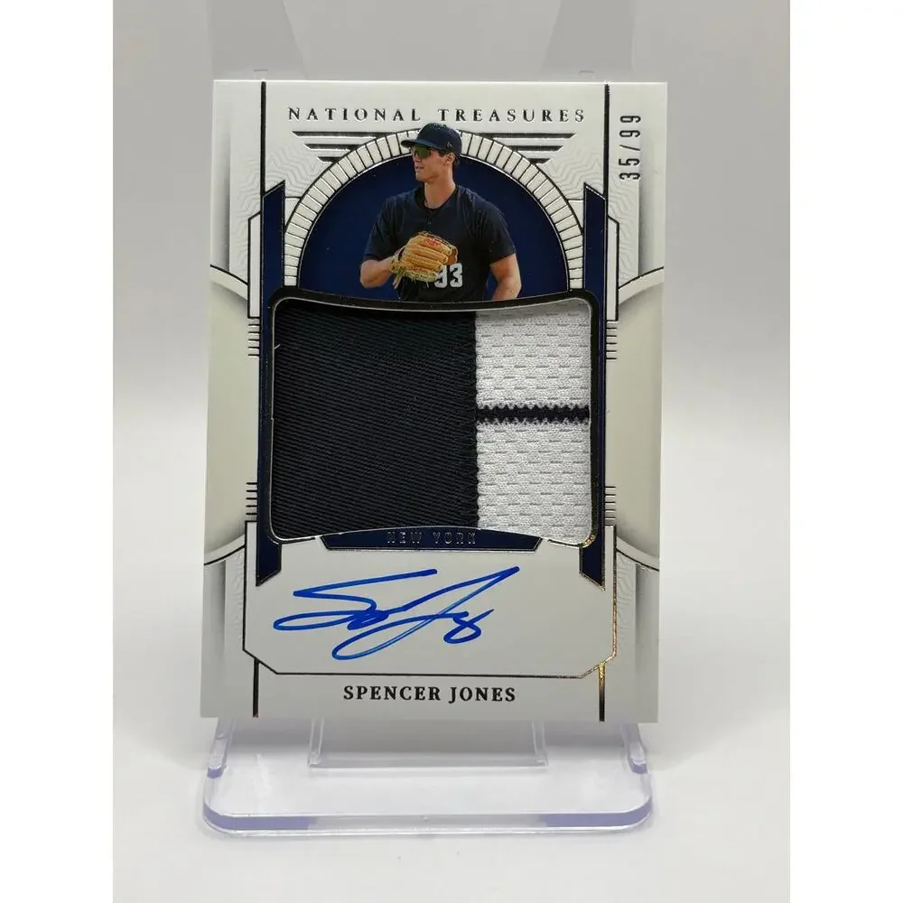 2024 Panini National Treasures Spencer Jones Jersey Patch Auto 35/99 SP Yankees - Picture 1 of 2